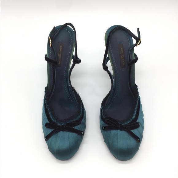 Louis Vuitton Silk and Lace 4.5” Heels - Picture 2 of 6